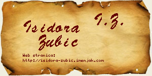 Isidora Zubić vizit kartica